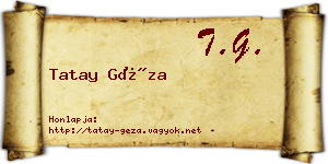 Tatay Géza névjegykártya