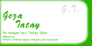 geza tatay business card